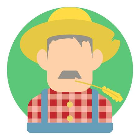 Avatar male farmer icon. Flat illustration of avatar male farmer vector icon for webのイラスト素材