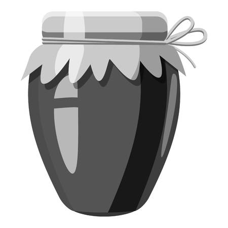 Jar icon. Gray monochrome illustration of jar vector icon for webのイラスト素材