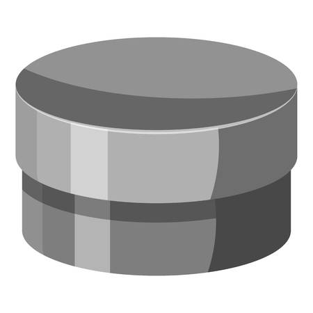 Round jar for cream icon. Gray monochrome illustration of round jar for cream vector icon for webのイラスト素材