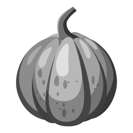 Pumpkin icon. Gray monochrome illustration of pumpkin vector icon for webのイラスト素材