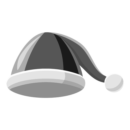 Santa hat icon. Gray monochrome illustration of Santa hat vector icon for webのイラスト素材