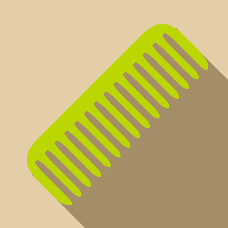 Green comb icon. Flat illustration of green comb vector icon for webのイラスト素材