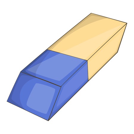 White eraser with blue wrapper icon. Cartoon illustration of eraser vector icon for web designのイラスト素材