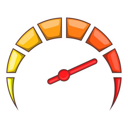 Speedometer at maximum speed icon. Cartoon illustration of speedometer vector icon for web designのイラスト素材