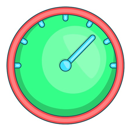 Green speedometer icon. Cartoon illustration of speedometer vector icon for web designのイラスト素材
