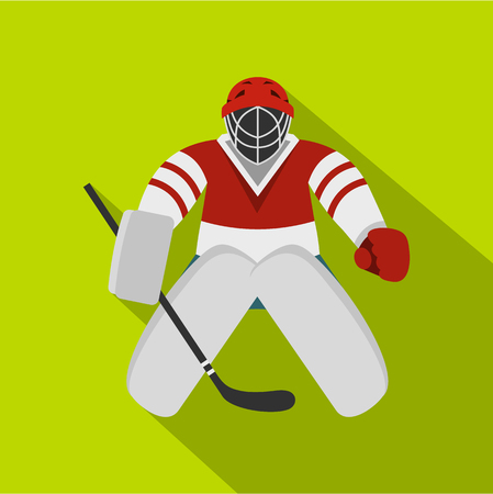 Hockey goalkeeper icon. Flat illustration of hockey goalkeeper vector icon for web designのイラスト素材