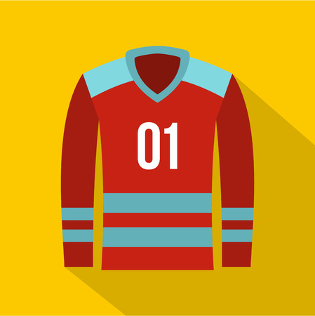 Hockey t-shirt icon. Flat illustration of hockey t-shirt vector icon for web designのイラスト素材