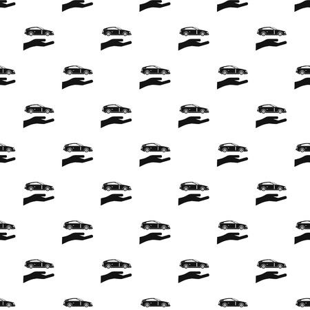 Palm and car pattern. Simple illustration of palm and car vector pattern for webのイラスト素材