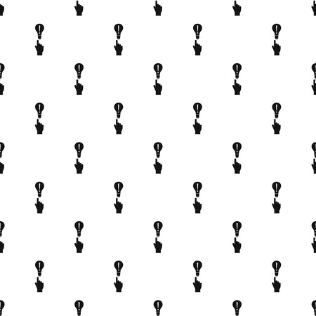 Finger pointer and light bulb with exclamation mark pattern. Simple illustration of vector pattern for webのイラスト素材