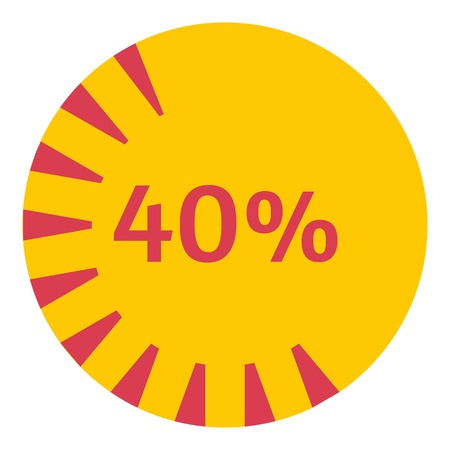 Web preloader 40 percent icon. Flat illustration of web preloader vector icon for web designのイラスト素材