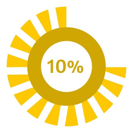 Web preloader 10 percent icon. Flat illustration of web preloader vector icon for web designのイラスト素材
