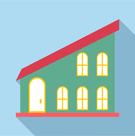 Green house icon. Flat illustration of house vector icon for web designのイラスト素材
