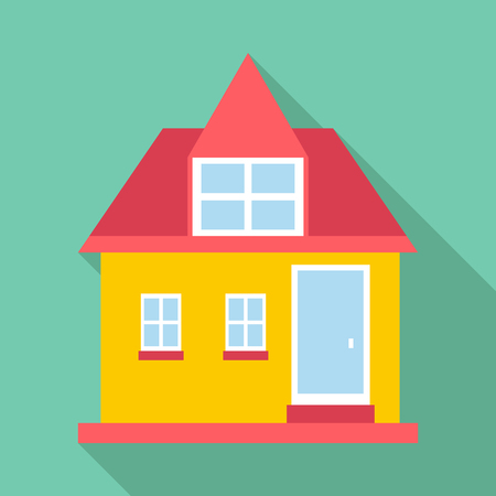 Cottage house icon. Flat illustration of house vector icon for web designのイラスト素材
