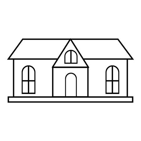cottage house icon. Outline illustration of house vector icon for web designのイラスト素材