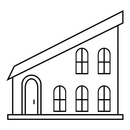 Modern house icon. Outline illustration of house vector icon for web designのイラスト素材