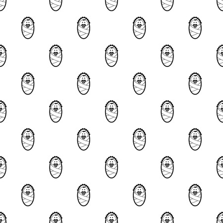 Newborn baby pattern. Simple illustration of newborn baby vector pattern for webのイラスト素材