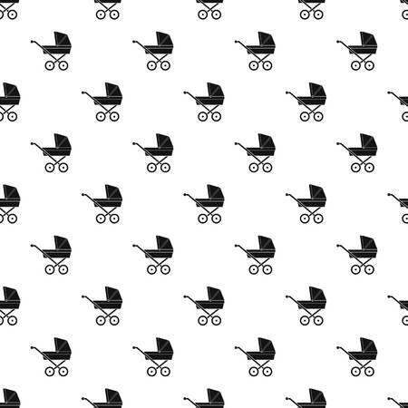Baby carriage pattern. Simple illustration of baby carriage vector pattern for webのイラスト素材