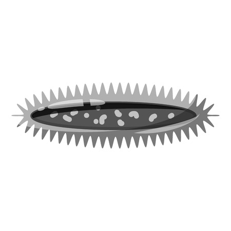 Oval virus icon. Gray monochrome illustration of bacteria vector icon for web designのイラスト素材