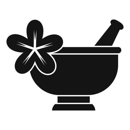 Mortar and pestle pharmacy icon. Simple illustration of mortar and pestl vector icon for web designのイラスト素材