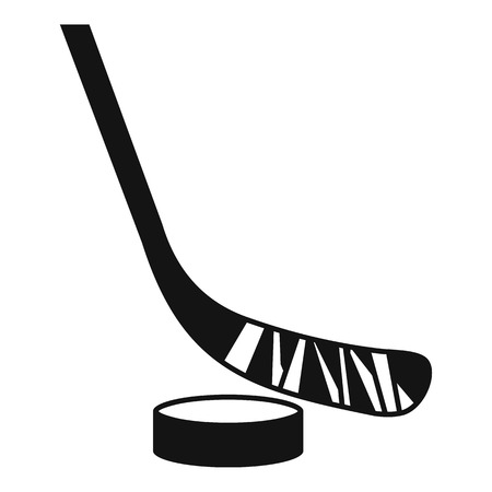Stick and puck icon. Simple illustration of stick and puck vector icon for webのイラスト素材