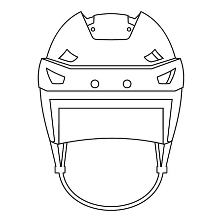 Hockey helmet icon. Outline illustration of hockey helmet vector icon for webのイラスト素材