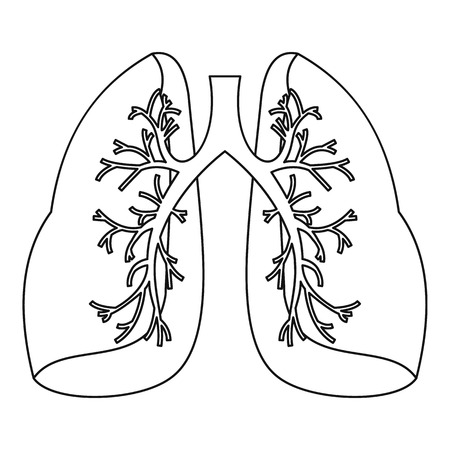 Lungs icon. Outline illustration of lungs vector icon for webのイラスト素材
