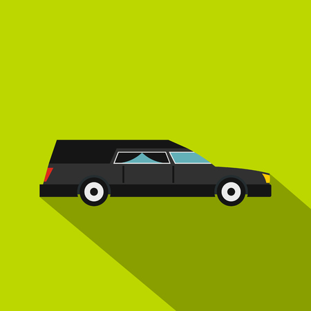 Hearse icon. Flat illustration of hearse vector icon for webのイラスト素材