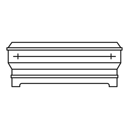 Coffin icon. Outline illustration of coffin vector icon for webのイラスト素材