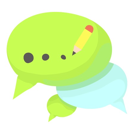 Chat icon. Cartoon illustration of chat vector icon for webのイラスト素材