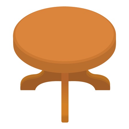 Round table icon. Cartoon illustration of round table vector icon for webのイラスト素材