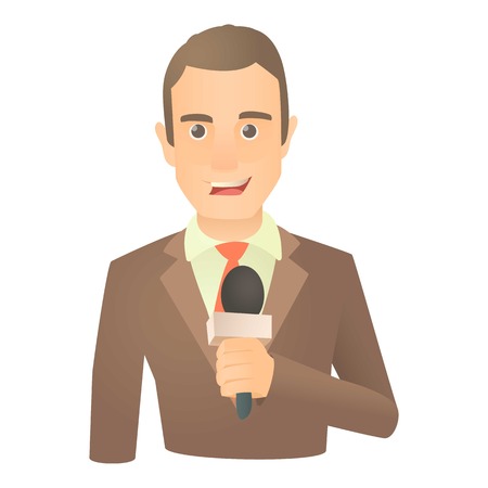 Standing presenter icon. Cartoon illustration of standing presenter vector icon for webのイラスト素材