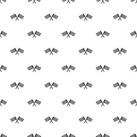 Crossed chequered flags pattern. Simple illustration of crossed chequered flags vector pattern for webのイラスト素材