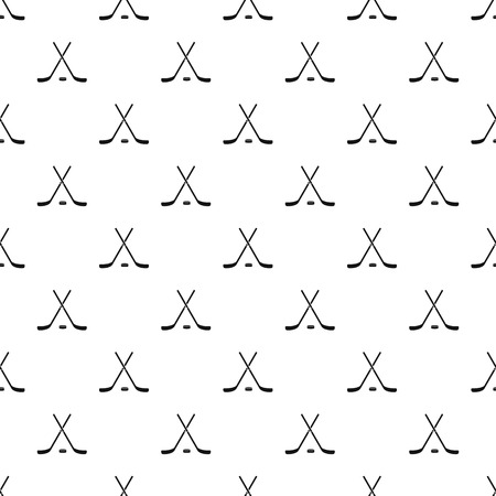Crossed hockey sticks and puck pattern. Simple illustration of hockey sticks and puck pattern for webのイラスト素材