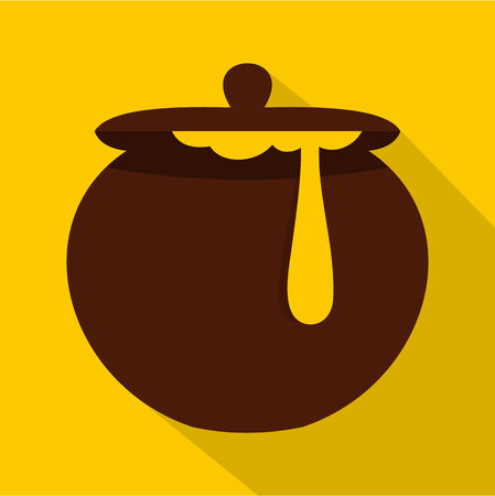 Honey pot icon. Flat illustration of honey pot icon for web designのイラスト素材