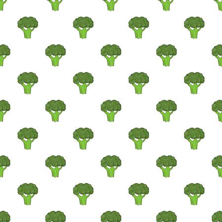 Broccoli pattern. Cartoon illustration of broccoli vector pattern for webのイラスト素材