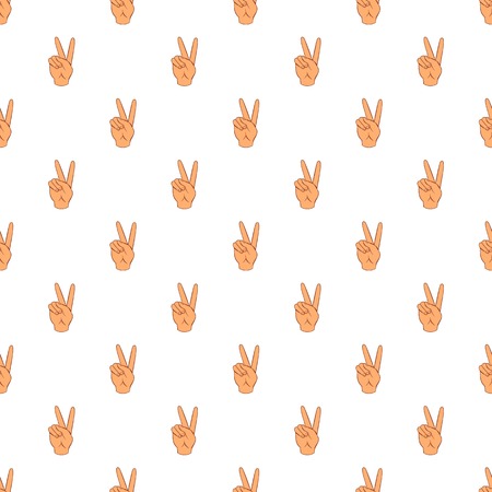 Gesture victoria pattern. Cartoon illustration of gesture victoria vector pattern for webのイラスト素材