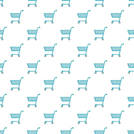 Shopping cart pattern. Cartoon illustration of shopping cart vector pattern for webのイラスト素材