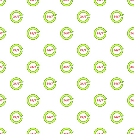 24 hours customer support pattern. Cartoon illustration of 24 hours customer support vector pattern for webのイラスト素材