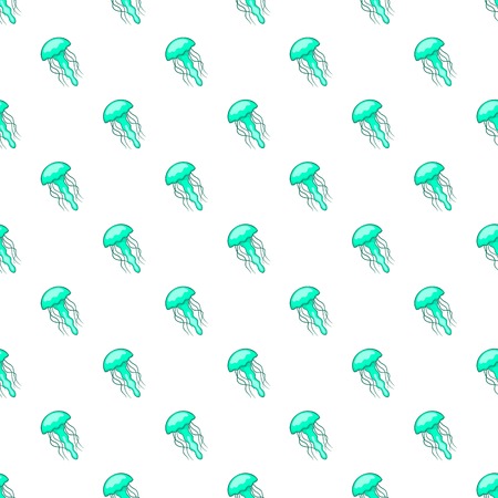 Jellyfish pattern. Cartoon illustration of jellyfish vector pattern for webのイラスト素材