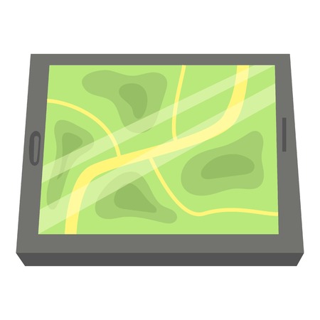 GPS map icon. Cartoon illustration of GPS map icon for web designのイラスト素材