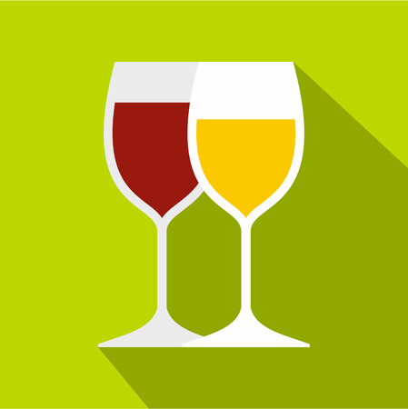Wine glasses icon. Flat illustration of wine glasses vector icon for webのイラスト素材