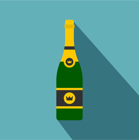 Champagne icon. Flat illustration of champagne vector icon for webのイラスト素材