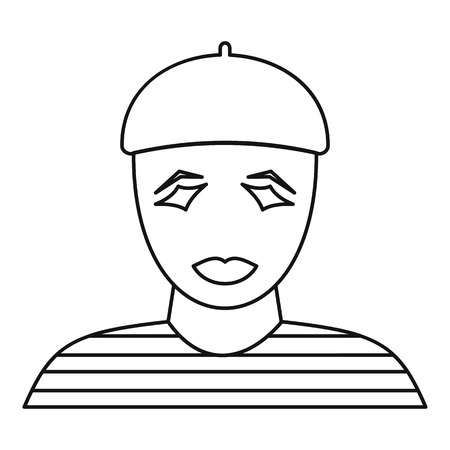 Clown icon. Outline illustration of clown vector icon for webのイラスト素材