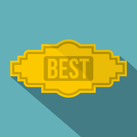 Best label icon. Flat illustration of best label vector icon for web isolated on baby blue backgroundのイラスト素材