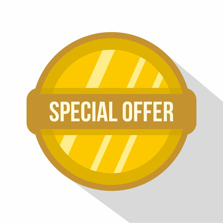 Special offer label icon. Flat illustration of special offer label vector icon for web isolated on white backgroundのイラスト素材