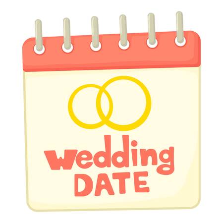 Wedding date icon. Cartoon illustration of wedding date vector icon for webのイラスト素材