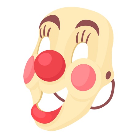 Clown mask icon. Cartoon illustration of clown mask vector icon for webのイラスト素材