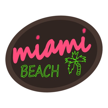 Miami beach. Cartoon illustration of miami beach vector for webのイラスト素材