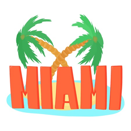 Miami palm. Cartoon illustration of firework vector  for webのイラスト素材