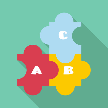 Puzzle icon. Flat illustration of puzzle vector icon for webのイラスト素材